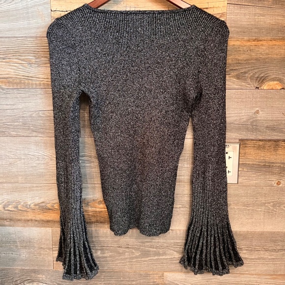 Metallic MILLY Rib Flare Sleeve Sweater, purchased from REVOLVE - Picture 10 of 10